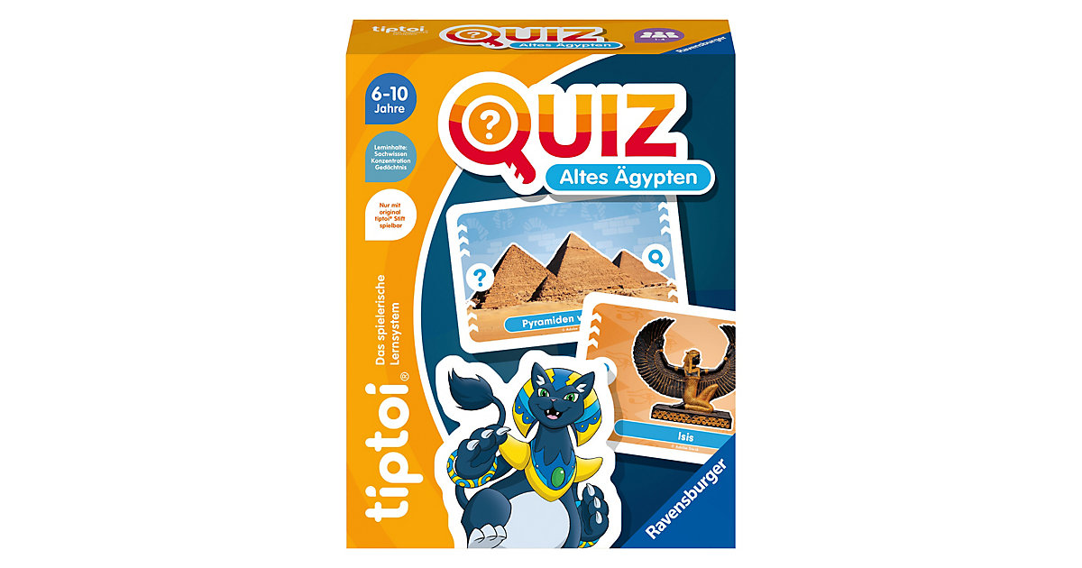 Ravensburger tiptoi 00166 Quiz Altes Ägypten, Quizspiel Kinder ab 6 Jahren, 1-4 Spieler  Kinder von Ravensburger