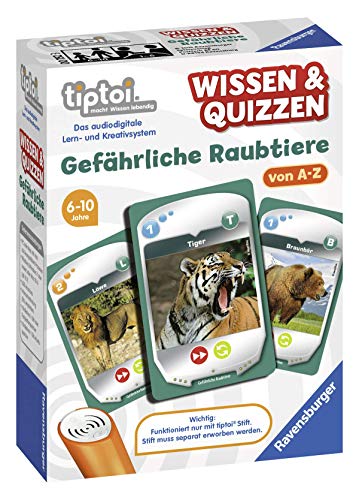 Ravensburger tiptoi 00752 - Spiel Wissen & Quizzen: Gefährliche Raubtiere / Erkundet allein oder gemeinsam die Welt der gefährlichen Raubtiere von A bis Z Ravensburger tiptoi 00752 - Spiel Wissen & Quizzen: Gefährliche Raubtiere / Erkundet allein oder gemeinsam die Welt der gefährlichen Raubtiere von A bis Z von Ravensburger