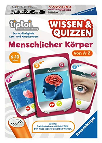 Ravensburger tiptoi 00753 - Spiel Wissen & Quizzen: Menschlicher Körper / Sammelt allein oder gemeinsam wertvolles Wissen über den menschlichen Körper von A bis Z Ravensburger tiptoi 00753 - Spiel Wissen & Quizzen: Menschlicher Körper / Sammelt allein oder gemeinsam wertvolles Wissen über den menschlichen Körper von A bis Z von Ravensburger