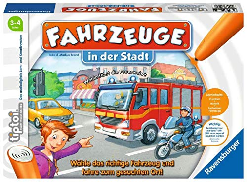 Ravensburger tiptoi Spiel 00848 Fahrzeuge in der Stadt - Lernspiel ab 3 Jahren, lehrreiches Zuordnungsspiel für Jungen und Mädchen, für 1-4 Spieler von Ravensburger