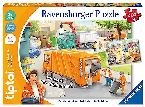 Ravensburger tiptoi Puzzle 00172 Puzzle für kleine Entdecker: Müllabfuhr, Kinderpuzzle ab 3 Jahren, für 1 Spieler von Ravensburger
