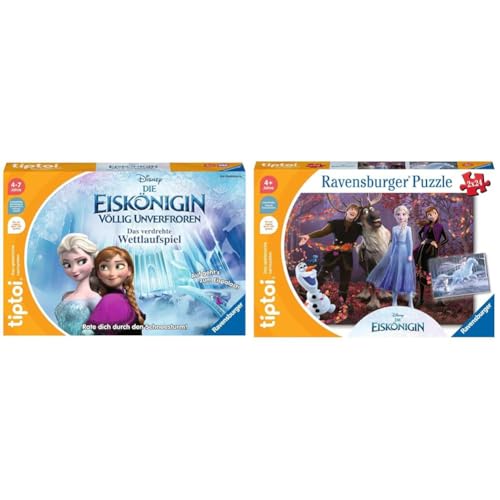 Ravensburger tiptoi Spiel 00116 - Disney Die Eiskönigin - Völlig Unverfroren ab 4 Jahren & tiptoi Spiel 00134 - Puzzle für kleine Entdecker: Disney Die Eiskönigin - 2x24 Teile Kinderpuzzle ab 4 Jahren von Ravensburger