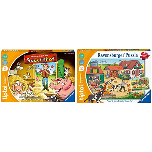 Ravensburger tiptoi Spiel 00125 Rätselspaß auf dem Bauernhof - Lernspiel ab 3 Jahren & tiptoi 00136 Puzzle für kleine Entdecker: Bauernhof, Puzzle für Kinder ab 3 Jahren Ravensburger tiptoi Spiel 00125 Rätselspaß auf dem Bauernhof - Lernspiel ab 3 Jahren & tiptoi 00136 Puzzle für kleine Entdecker: Bauernhof, Puzzle für Kinder ab 3 Jahren von Ravensburger
