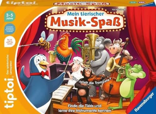 Ravensburger tiptoi Spiel 00169 Mein tierischer Musik-Spaß, Lernspiel für 1-4 Kinder von 3-5 Jahren von Ravensburger