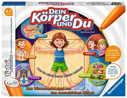 Ravensburger tiptoi Spiel_00560_Dein Körper und Du_Lernspiel ab 4 Jahren für 1-4 Spieler, das Wissensspiel rund um den menschlichen Körper Ravensburger tiptoi Spiel_00560_Dein Körper und Du_Lernspiel ab 4 Jahren für 1-4 Spieler, das Wissensspiel rund um den menschlichen Körper von Ravensburger
