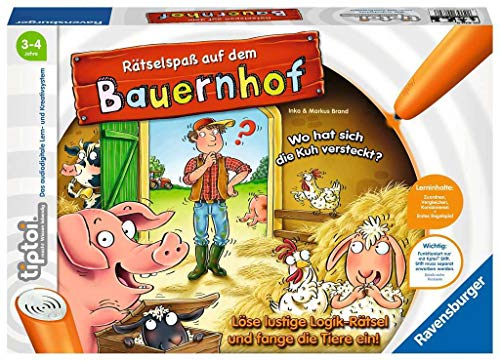 Ravensburger tiptoi Spiel 00830 Rätselspaß auf dem Bauernhof - Lernspiel ab 3 Jahren, lehrreiches Logikspiel für Jungen und Mädchen, für 1-4 Spieler von Ravensburger