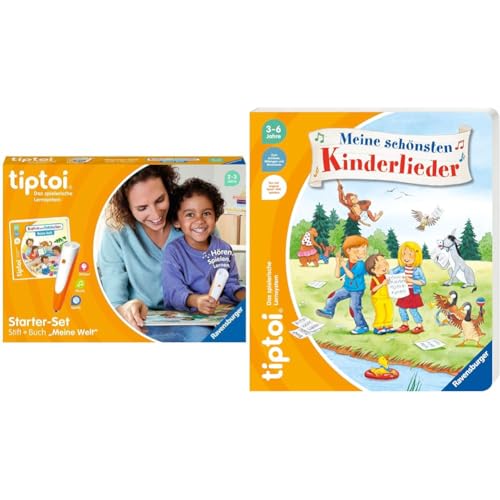 Ravensburger tiptoi Starter-Set 00112 - Stift und Bilderbuch Suchen und Entdecken Meine Welt - Lernsystem für Kinder ab 2 Jahren & tiptoi® Meine schönsten Kinderlieder von Ravensburger