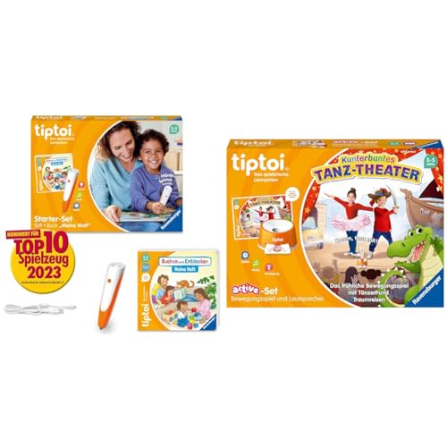 Ravensburger tiptoi Starter-Set 00112: Stift und Bilderbuch Suchen und Entdecken Meine Welt tiptoi® Spiel 00122 Active Set Kunterbuntes Tanz-Theater, Bewegungsspiel ab 3 Jahren von Ravensburger