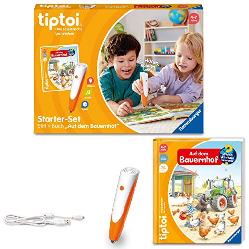 Ravensburger tiptoi Starter-Set 00114: Stift und Bauernhof-Buch – Spielzeug für Kinder ab 4 Jahren – Lernspiele ab 4 Jahre von Ravensburger