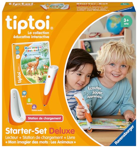 Ravensburger - tiptoi Starter Set Deluxe – Player + Ladestation + Buch Mein Bild der Worte 'Die Tiere' – elektronisches Lernspiel, ohne Display – ab 3 Jahren 00204 von Ravensburger