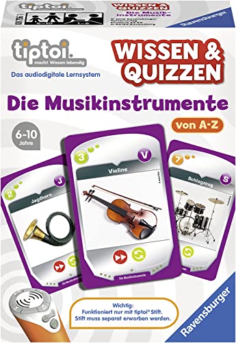 Ravensburger tiptoi Wissen & Quizzen „Die Musikinstrumente“ - 00756 / Erfahrt allein oder gemeinsam spannende Informationen über Musikinstrumente Ravensburger tiptoi Wissen & Quizzen „Die Musikinstrumente“ - 00756 / Erfahrt allein oder gemeinsam spannende Informationen über Musikinstrumente von Ravensburger