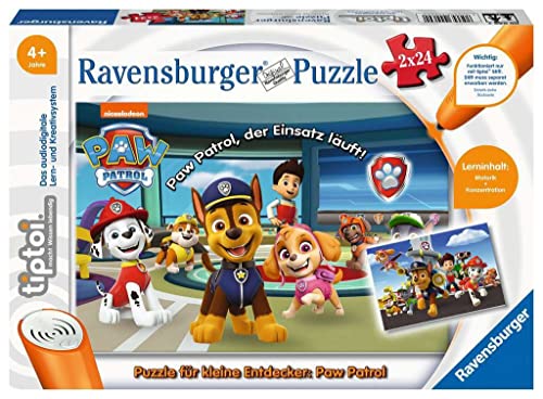 Ravensburger tptoi 00069 – Puzzle für kleine Entdecker: Paw Patrol - 2x24 Teile Puzzle – für 1 Spieler ab 4 Jahren von Ravensburger