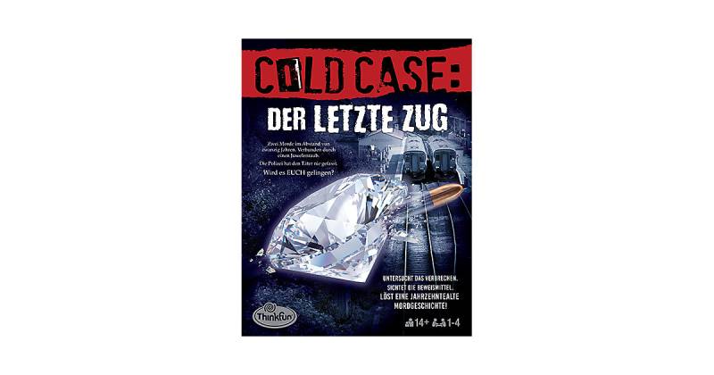 ThinkFun - Cold Case: Der letzte Zug. Der Krimi im eigenen Heim. Was ist passiert? Ein Rätsel-Spiel Einen oder in der Gruppe ab 14 Jahren  Erwachsene von Ravensburger