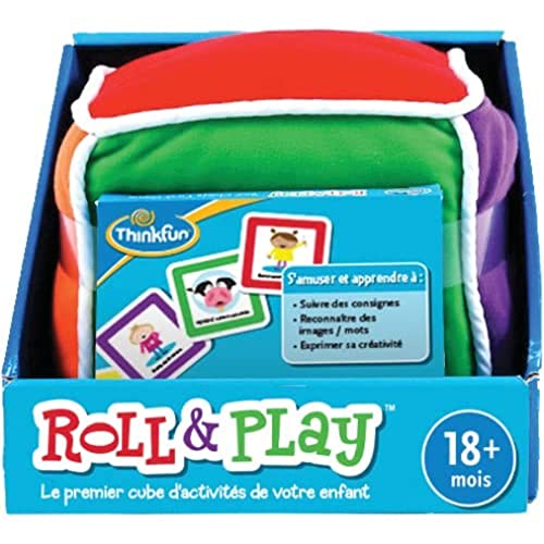 Ravensburger ThinkFun – Roll & Play – Lernspiel – Der erste Aktivitätswürfel Ihres Kindes – 1 Spieler oder mehr – ab 18 Monaten 76480 – französische Version von Ravensburger