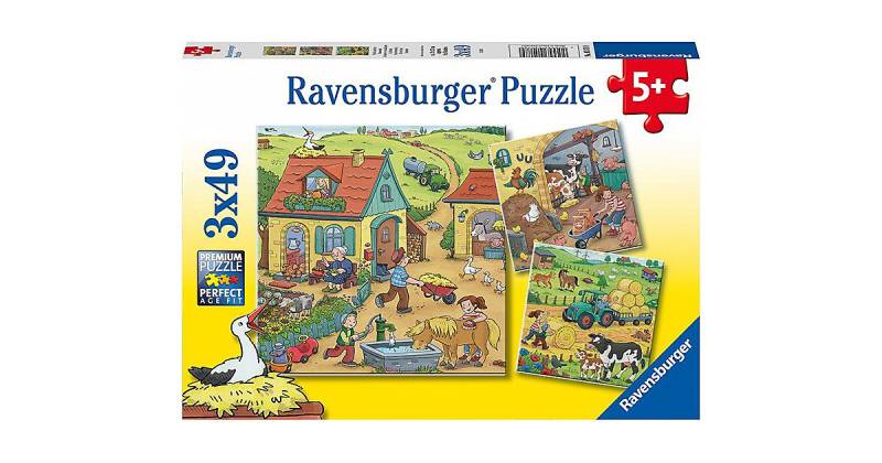 Viel los auf dem Bauernhof, 3 x 49 Teile von Ravensburger