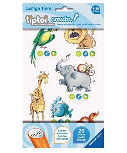 Ravensburger 00908 tiptoi Create Sticker Lustige Tiere von Ravensburger