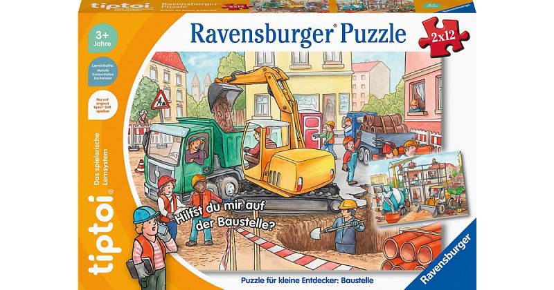 tiptoi® Puzzle kleine Entdecker: Baustelle, 2 x 12 Teile  Kinder von Ravensburger