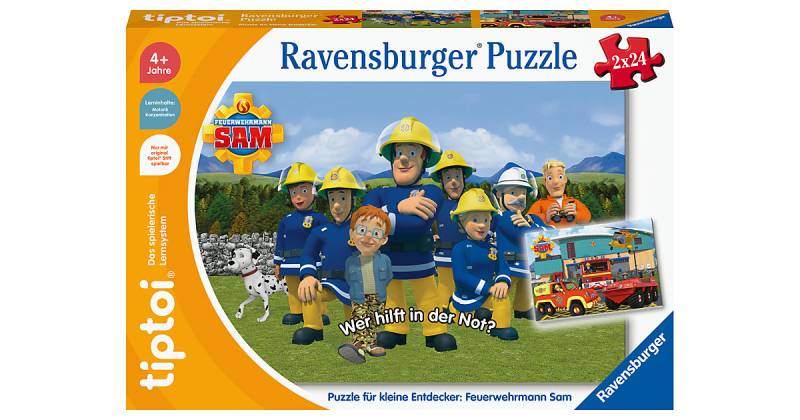 tiptoi® Puzzle kleine Entdecker: Feuerwehrmann Sam, 2 x 24 Teile  Kleinkinder von Ravensburger