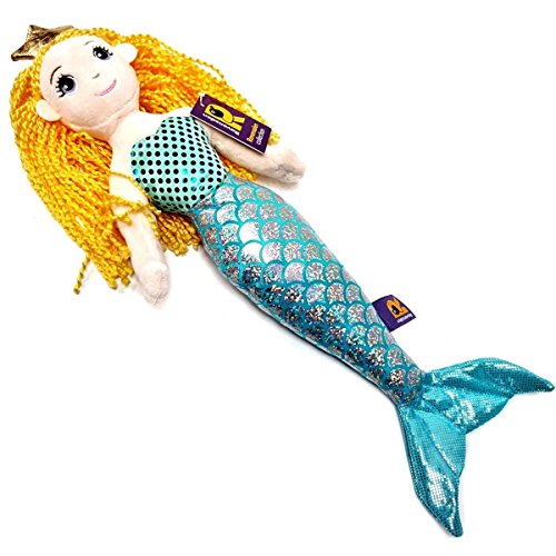 Ravensden Kleine Meerjungfrau-Prinzessin-Puppe, weiches Spielzeug, goldfarbenes Haar, frühjährige Meerjungfrau, 41 cm von Ravensden