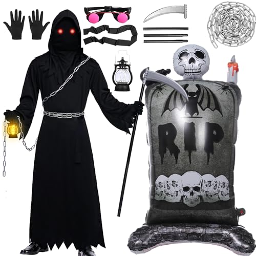 Halloween Kostüm Jungen Herren, Sensenmann Kostüm, Halloween Kostüm Erwachsene Sensenmann, Halloween Kostüm Kinder Sensenmann, Halloween Party Kostüm Karneval Party Outfits Cosplay Halloween Kostüm Jungen Herren, Sensenmann Kostüm, Halloween Kostüm Erwachsene Sensenmann, Halloween Kostüm Kinder Sensenmann, Halloween Party Kostüm Karneval Party Outfits Cosplay von Raveparty
