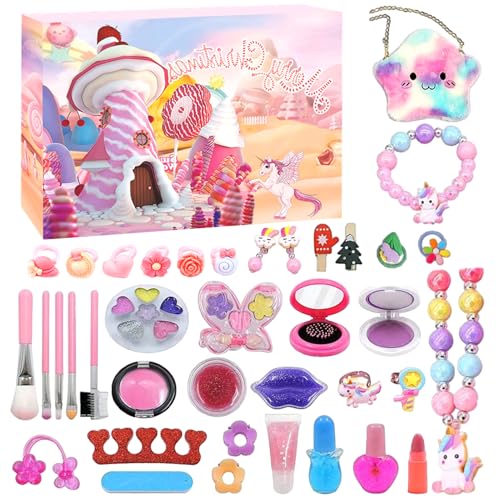 Raveparty Adventskalender Make-up 2024, Adventskalender Make-up, Adventskalender Make-up Mädchen Weihnachten Geschenk Advent Kalender für Kinder (Rosa) von Raveparty