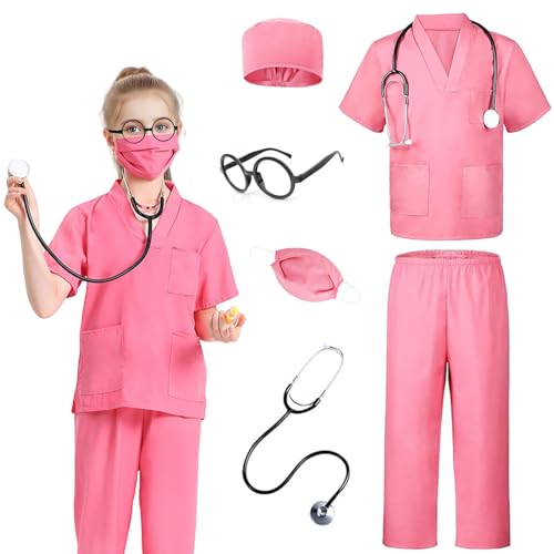 Raveparty Arztkostüm für Kinder, Krankenschwester-Kostüm für Kinder, Tierarzt-Kostüm für Kinder, mit Kleidung, Hose, Stethoskop, Designer-Karte, Brille für Mädchen, Welttag des Buches, Cosplay-Party Raveparty Arztkostüm für Kinder, Krankenschwester-Kostüm für Kinder, Tierarzt-Kostüm für Kinder, mit Kleidung, Hose, Stethoskop, Designer-Karte, Brille für Mädchen, Welttag des Buches, Cosplay-Party von Raveparty