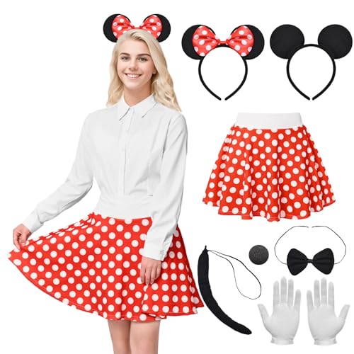 Raveparty Maus Mouse Kostüm Damen, Karneval Kostüm Damen, Faschingskostüme Damen, Party Kostüm Karneval Party Outfits Cosplay für Damen. (Style A, L) von Raveparty