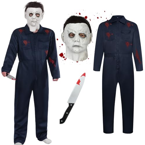 Raveparty Michael Myers Kostüm, Halloween Kostüm Herren, Halloween Maske, Erwachsenen Cosplay Kostüm, Faschingskostüme, Karneval Kostüm, für Cosplay, Karneval (M) von Raveparty