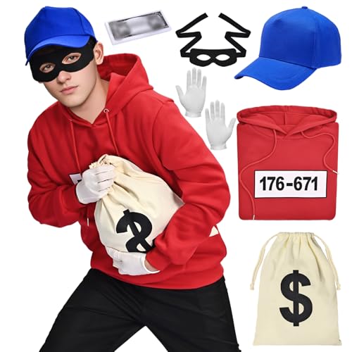 Raveparty Panzerknacke Kostüm - Fasching Herren Damen, Räuber Dieb, Halloween, Karneval Outfits, Faschingskostüme von Raveparty