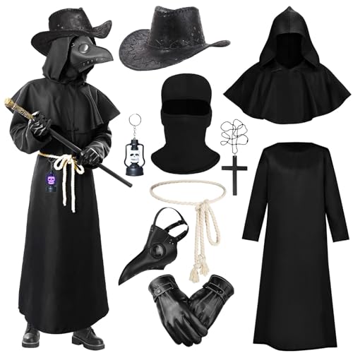 Raveparty Pestdoktor Kostüm, Plague Doctor Costume, Pestdoktor Maske, Halloween Kostüm Herren, Mittelalter Steampunk Halloween Cosplay Rollenspiel Outift für Erwachsene Raveparty Pestdoktor Kostüm, Plague Doctor Costume, Pestdoktor Maske, Halloween Kostüm Herren, Mittelalter Steampunk Halloween Cosplay Rollenspiel Outift für Erwachsene von Raveparty