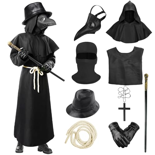 Raveparty Pestdoktor Kostüm, Plague Doctor Costume, Pestdoktor Maske, Halloween Kostüm Herren, Mittelalter Steampunk Halloween Cosplay Rollenspiel Outift für Erwachsene Raveparty Pestdoktor Kostüm, Plague Doctor Costume, Pestdoktor Maske, Halloween Kostüm Herren, Mittelalter Steampunk Halloween Cosplay Rollenspiel Outift für Erwachsene von Raveparty