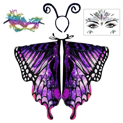 Raveparty Schmetterling Kostüm Damen, Faschingskostüme Damen Schmetterling, Schmetterling Rock Damen,Damen Schmetterlingsflügel mit Schmetterling Mask und Tattoo, für Party Weihnachten Maskerade Raveparty Schmetterling Kostüm Damen, Faschingskostüme Damen Schmetterling, Schmetterling Rock Damen,Damen Schmetterlingsflügel mit Schmetterling Mask und Tattoo, für Party Weihnachten Maskerade von Raveparty