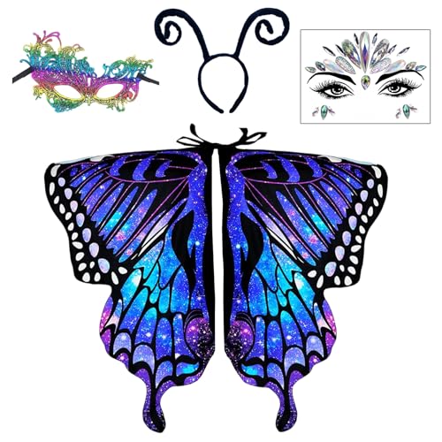 Raveparty Schmetterling Kostüm Damen, Faschingskostüme Damen Schmetterling, Schmetterling Rock Damen,Damen Schmetterlingsflügel mit Schmetterling Mask und Tattoo, für Party Weihnachten Maskerade Raveparty Schmetterling Kostüm Damen, Faschingskostüme Damen Schmetterling, Schmetterling Rock Damen,Damen Schmetterlingsflügel mit Schmetterling Mask und Tattoo, für Party Weihnachten Maskerade von Raveparty