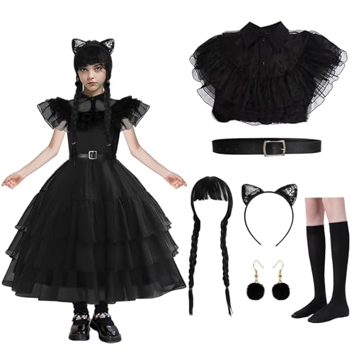Raveparty Schwarzes Kleid Mädchen Damen, Halloween kostüm, Karneval Kostüm-Outfits, Faschingskostüme damen. von Raveparty