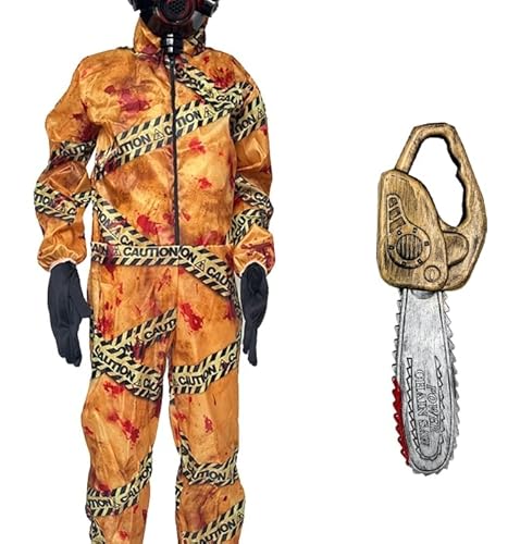 Raveparty Zombie-Kostüm für Kinder, Zombie-Kostüm für Jungen, Biogefährdungskostüme für Jungen, Halloween-Kostüme für Halloween-Party (Gelb, L) von Raveparty