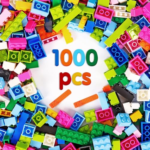 Rawhui Bausteine 1000 Stück Blöcke Building Bricks Block mit Ziegeltrenner Bausteine Classis für 6 Jahren Herauf Kinder Kompatibel mit den Meisten Markenblöcken von Rawhui