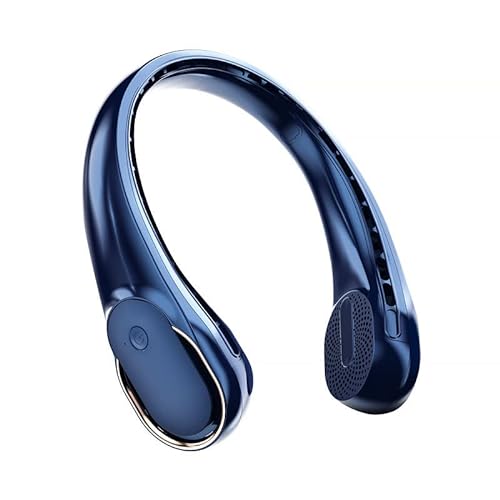 3-fach verstellbarer Lüfter, 4000mA, wiederaufladbarer USB-lautloser Halsventilator, kompakter und tragbarer Halshängeventilator, mit extra langer Batterielebensdauer (blau) von Rawrr
