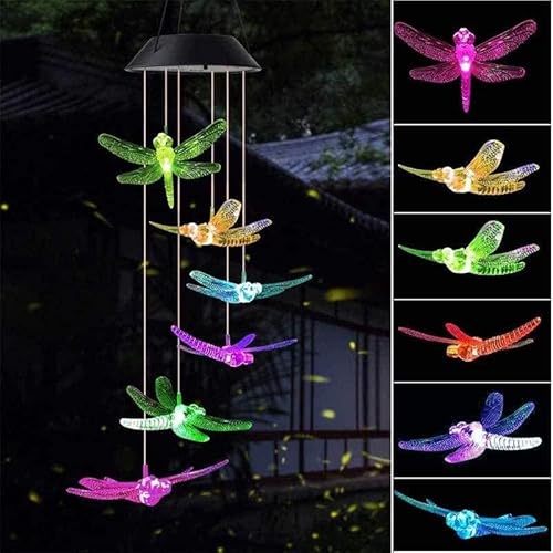 Solar Farbwechsel Windspiel Licht, LED Solarbetriebene Libelle Windspiel Licht, Hängelampe für Haus, Garten, Rasen, Garten, Terrasse, Hof Dekoration Solar Farbwechsel Windspiel Licht, LED Solarbetriebene Libelle Windspiel Licht, Hängelampe für Haus, Garten, Rasen, Garten, Terrasse, Hof Dekoration von Rawrr