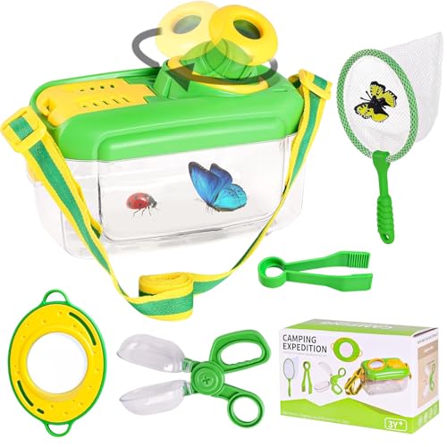 Raxfekro Becherlupe Set lupenglas für Kinder, Becherlupen für Kinder Insektenfänger Pinzette Lupendose, Lupenbecher für Outdoor Wissenschaft Natur Erkundung Insekten Beobachtungsbox (KCH-02) (Stil 2) von Raxfekro