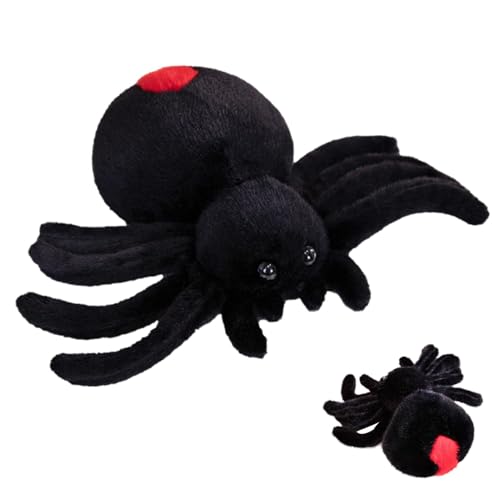 Gefüllte Plüschspinne - Schwarzes Spinne Plüschkissen | Einzigartiges Spinnenkissen, Gefüllte Spinne Plüsch, Riesen Gefülltes Spinnenspielzeug, Dekorativ Für Schlafzimmer, Zimmer von Raxove