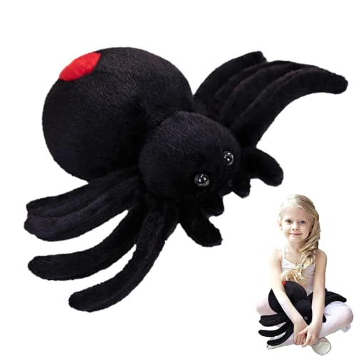 Gefüllte Plüschspinne - Schwarzes Spinne Plüschkissen | Einzigartiges Spinnenkissen, Gefüllte Spinne Plüsch, Riesen Gefülltes Spinnenspielzeug, Dekorativ Für Schlafzimmer, Zimmer von Raxove