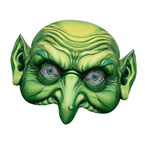 Halloween Hexenhut Set | Komplettes Hexen-Cosplay-Set mit Gesichtsmaske und Perücke, vollständige Gesichtsbedeckung für Halloween für Frauen von Raxove