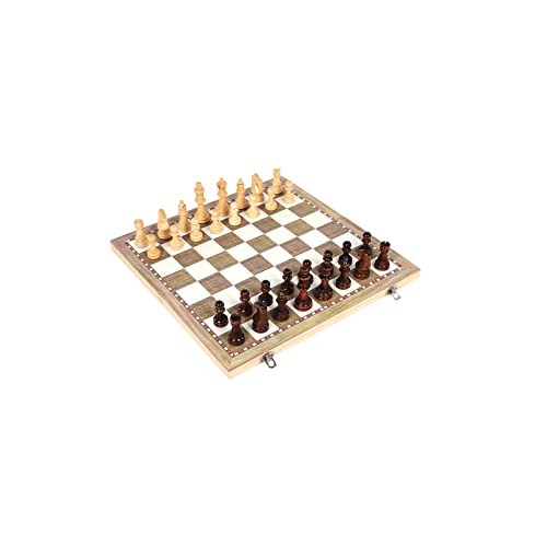 Internationales Schach, Backgammon Schachbrett, Holz, faltbar, 3-in-1, Schachbrett, zusammenklappbar, schärft den Geist zwischen Eltern und Kindern von Raxove