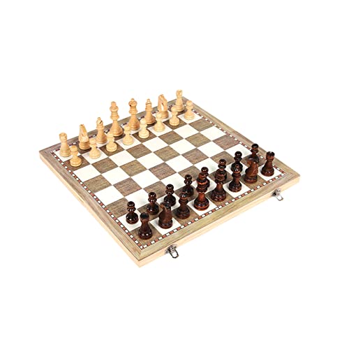 Internationales Schach, Backgammon Schachbrett, Holz, faltbar, 3-in-1, Schachbrett, zusammenklappbar, schärft den Geist zwischen Eltern und Kindern von Raxove