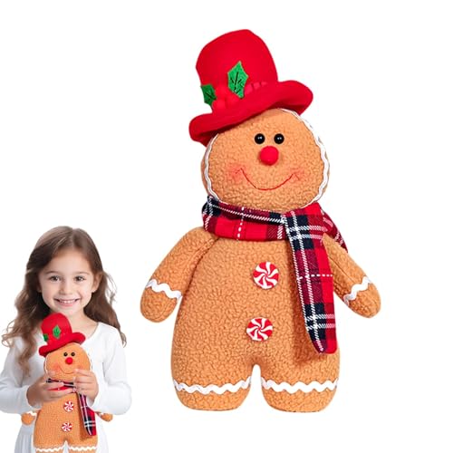 Mädchen und , gefüllt mit , -Plüschtier – niedliches Weihnachts-Plüschtier, Gingerbread Gingy, gefüllte Plüschtiere verwenden Hüte, Weihnachtsdekoration von Raxove