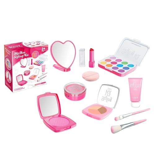 Make-up-Set für Kinder für Mädchen – Fingi Kosmetik-Set für Mädchen | Niedliches Make-up-Anfänger-Spielzeug-Set, sichere gefälschte Kosmetik für Mädchen, Spielzeug-Set von Tr von Raxove