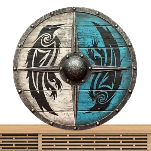 Mittelalterlicher Schild - Dekoratives Schild Spielzeug für Restaurant | Mittelalterlicher Valhalla Authentischer -Schild verbrannt durch Schlacht, Männer und von Raxove
