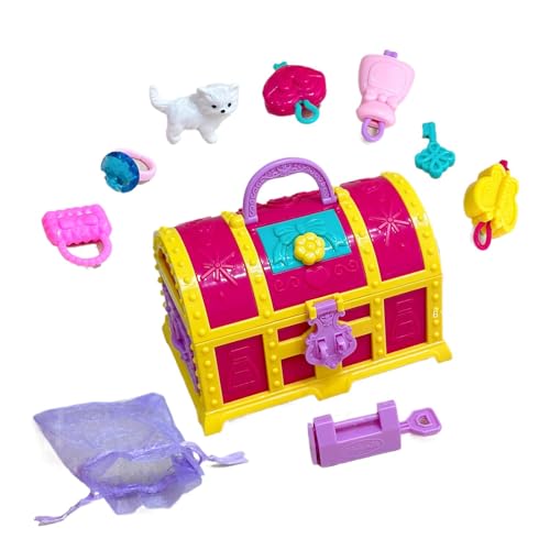 Play House Toys Schmuckschatulle – Schmuck für Mädchen mit Schatztruhe | 10 x 7 x 6 cm Basteln Sie mit dem Organizer des Mädchens Schatzkiste Schatzkiste von Raxove