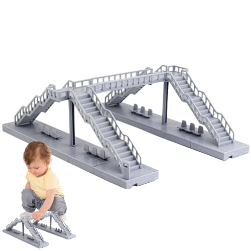Raxove Dekoration für erhöhten Gehweg Zusammengebaut, Laufstegmodell für Kinder | Bausatz zum Bau eines Laufstegs - Eisenbahn-Szenarien-Set für Kinder, von Raxove