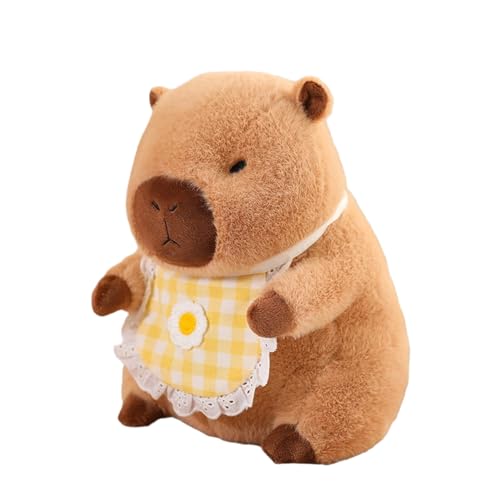 Raxove Nettes Kapbarenkissen, Plüschtier Capibara, Capibara-Plüschtier, Simulation Nettes Capibara Kissen mit Lätzchen, weiches Kissen für Plüschpuppe, Capibara Spielzeug von Raxove